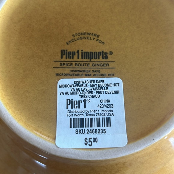 Pier 1 Soup Cereal Bowl Spice Route Ginger Set of 2 NWT Retired - Picture 5 of 6